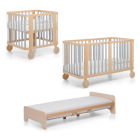 Système de literie évolutif Evo berceau perle + kit lit perle + kit junior naturel