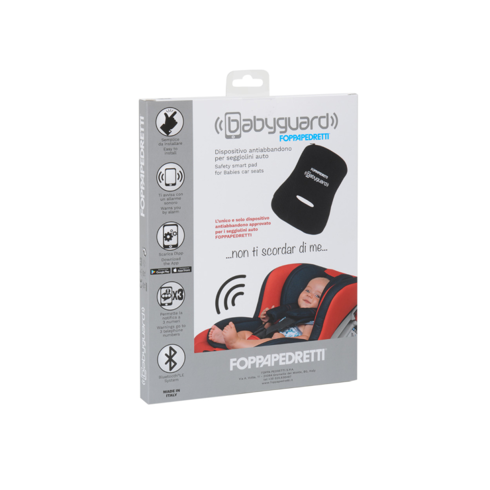 I sensori di pressione di Babyguard Foppapedretti sono connessi ad un'APP (gratuita) installata sullo smartphone