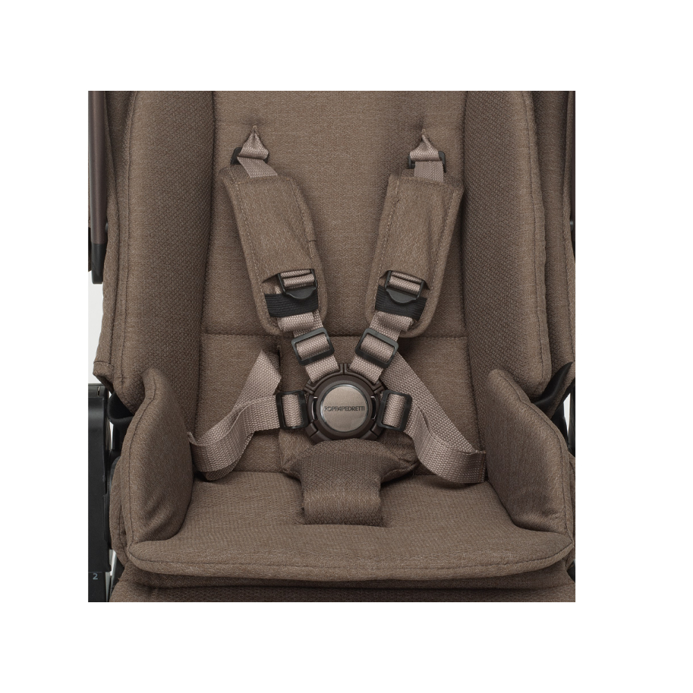 Aggancio facilitato con sistema “Easyclose” e posizionamento del bambino facilitato. Riduttore primi mesi extra comfort