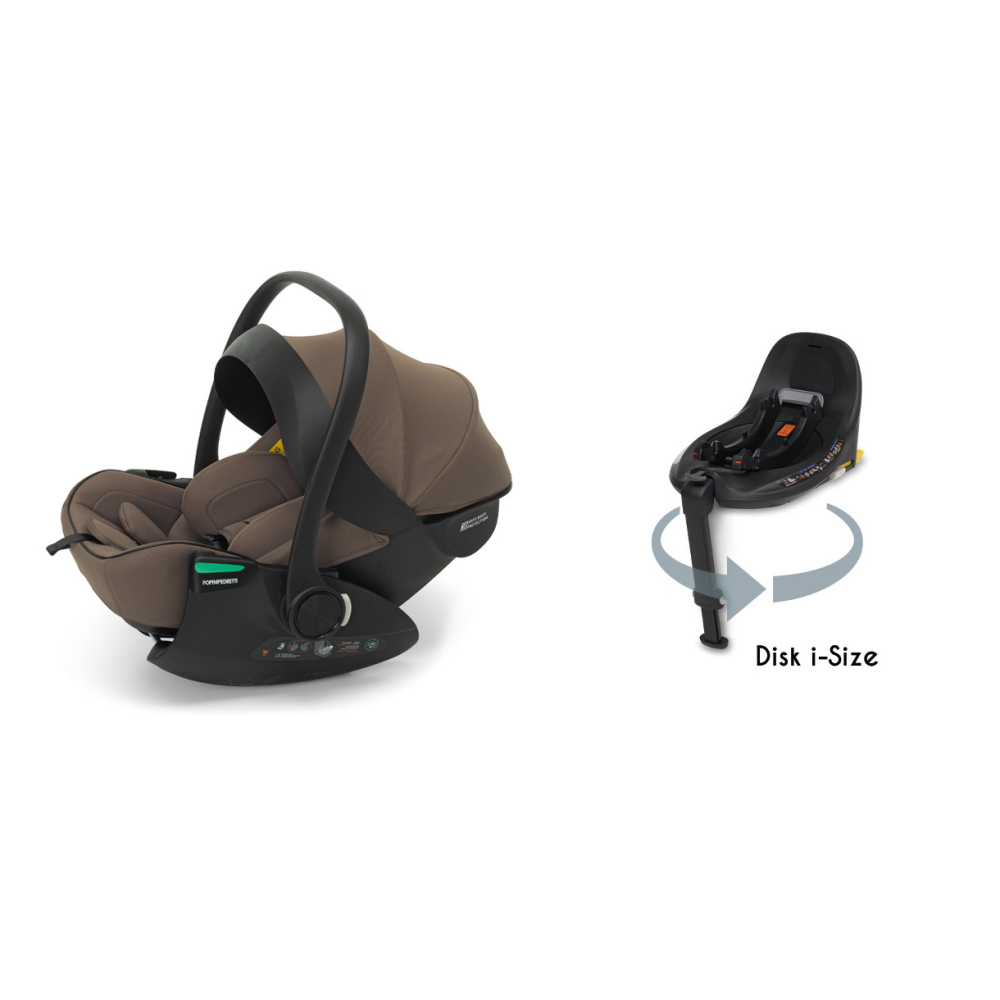 Disk Infant rekline i-Size, utilizzabile dalla nascita  a 87 cm con la base rotante Disk i-Size (venduta separatamente)