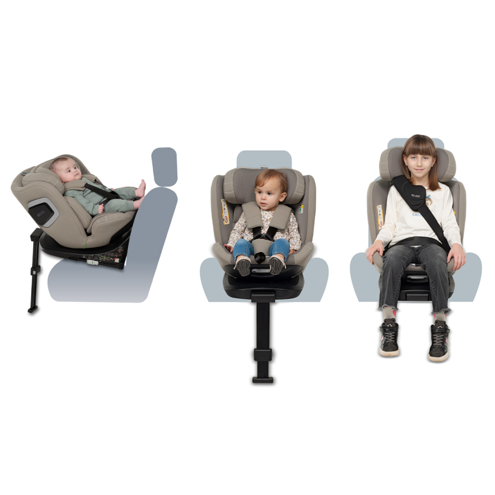 For children between 40 and 105 cm in height (rear-facing) – For children between 76 and 150 cm in height (forward-facing)