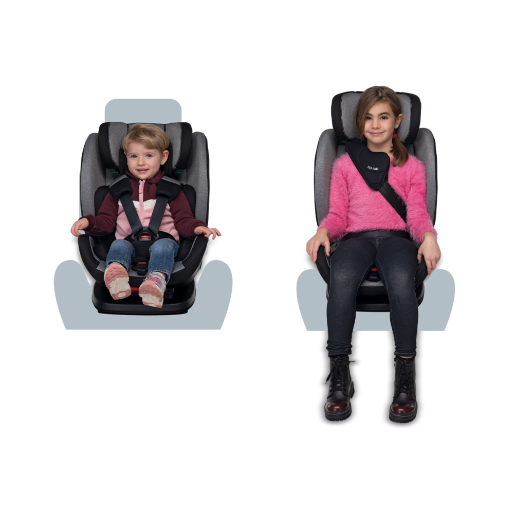 Homologated for children from 76 to 150 cm height, from 15 months to 12 years approximately