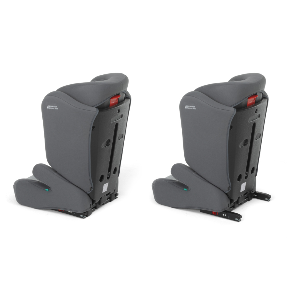 Duo Fix doppia omologazione di aggancio con e senza ISOFIX (in entrambi i casi utilizzare le cinture a 3 punti del veicolo)